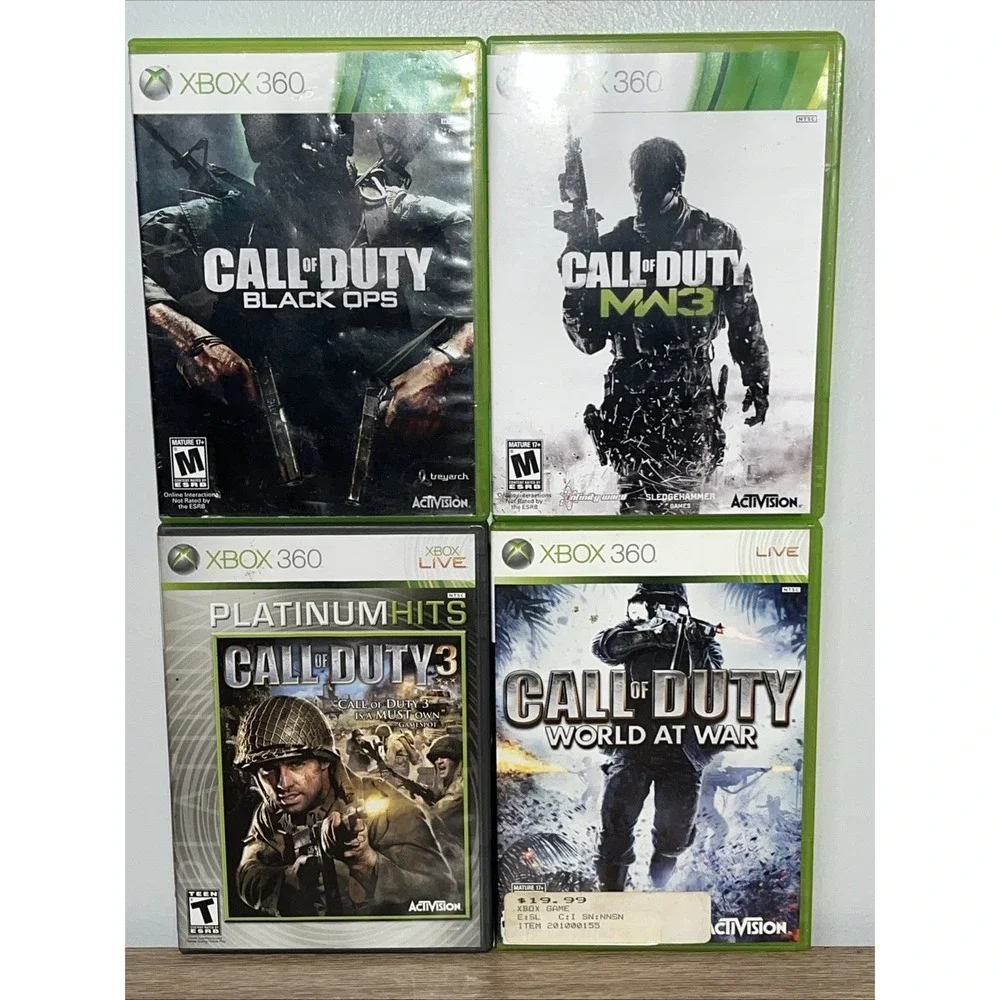 Call of Duty Xbox 360 Lot Of 4 Black Ops 1 Call Of Duty 3 World At War MW3 Set